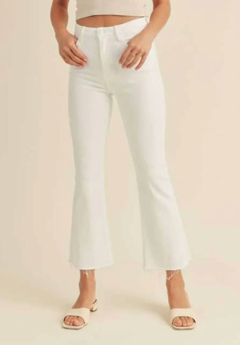 Just Black High Rise Cropped Bootcut Jeans White 27